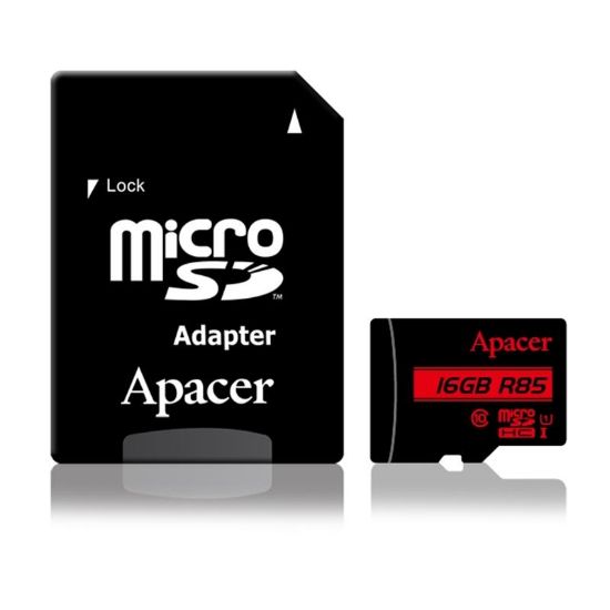  Зображення Карта пам'яті Apacer 16GB microSDHC Class10 UHS-I U1 (R85 MB/s) (AP16GMCSH10U5-R) 